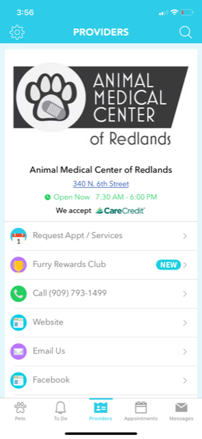 Animal Medical Center of Redlands petdesk account